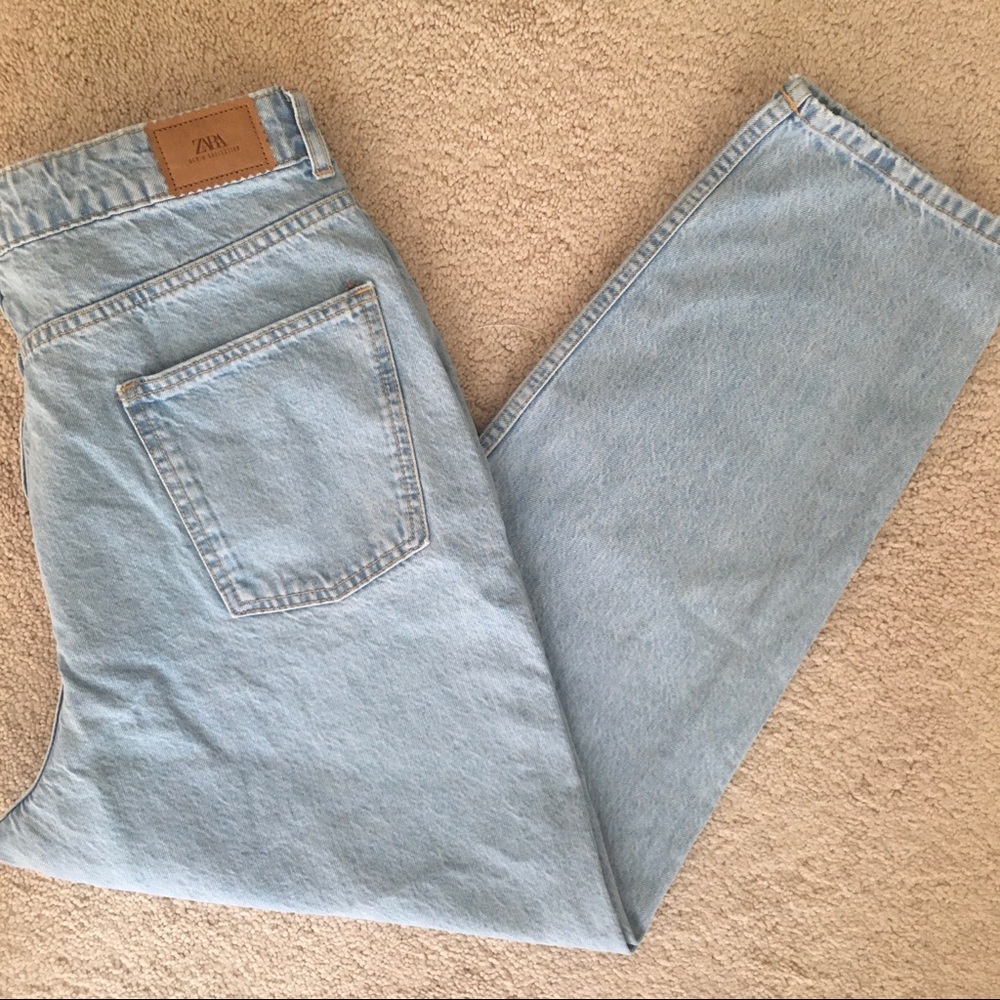 Zara Light Blue Straight Leg Jeans